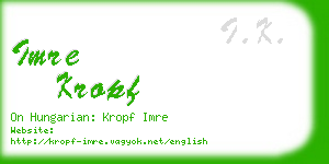 imre kropf business card